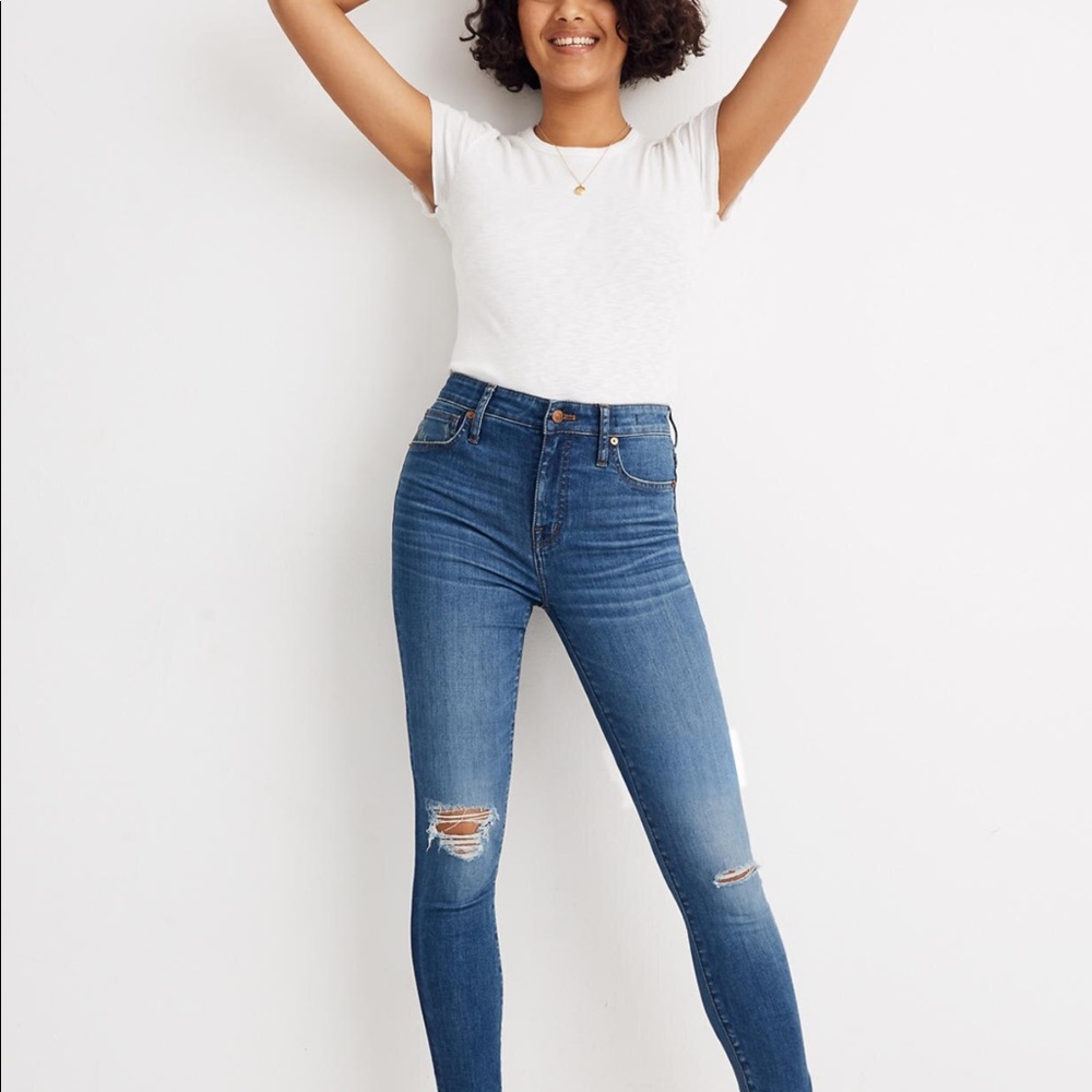 Petite curvy high-rise skinny crop jeans